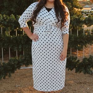 Ivory Polka Dots Maxi Dress